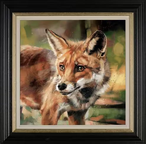 A Debbie Boon framed limited edition piece of a fox, the title is The Strategist 