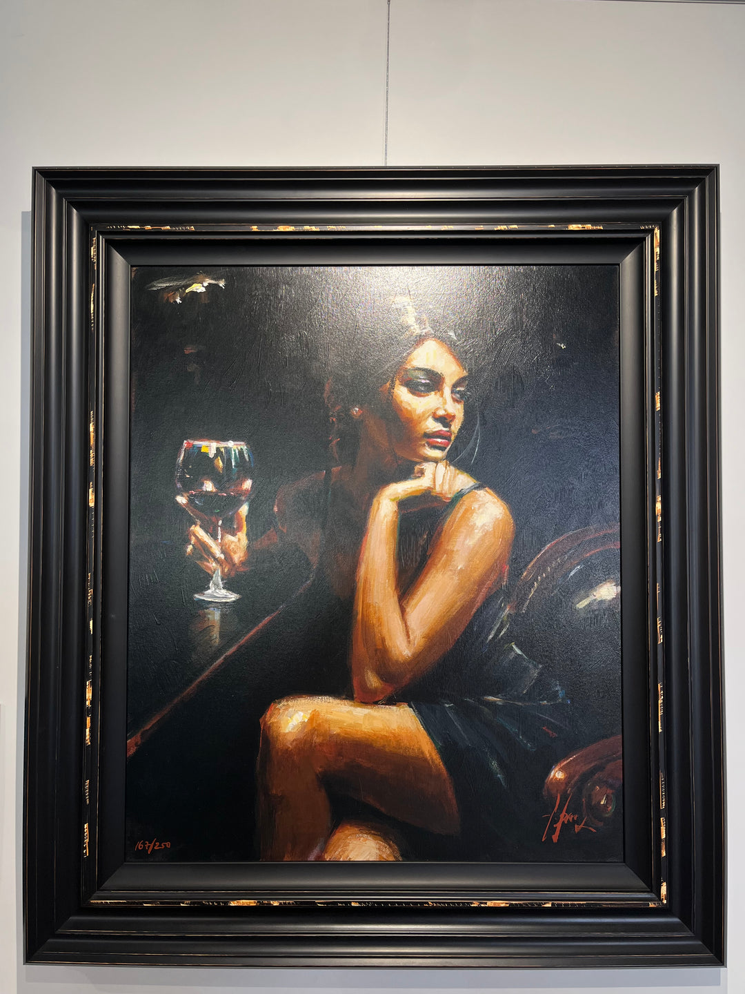 Saba with Glass of Red Wine US Edition by Fabian Perez