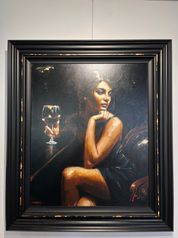 Saba with Glass of Red Wine US Edition by Fabian Perez