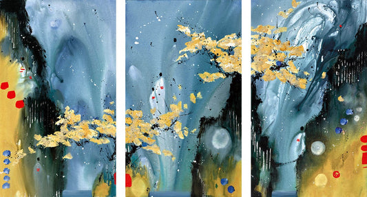 The Golden Reach (Triptych) by Danielle O'Connor Akiyama